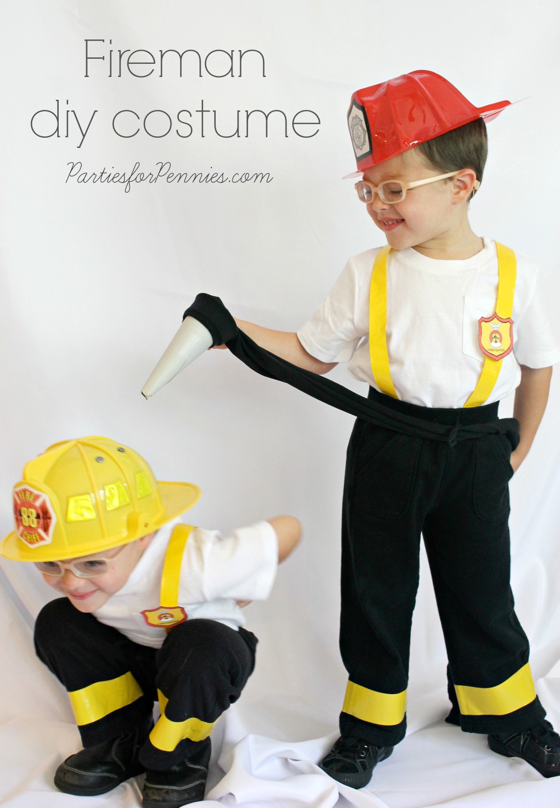 DIY Costume - Firemen by PartiesforPennies.com