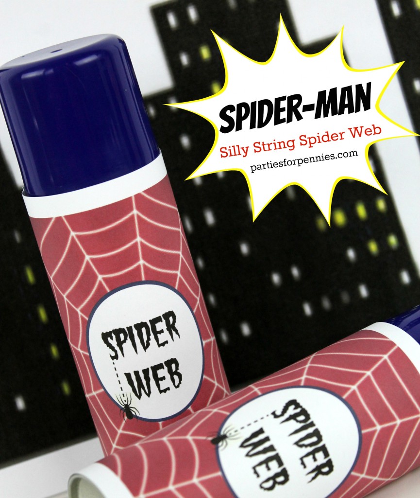 Spiderman Party Spiderweb Printables by PartiesforPennies.com #spiderman #kidsparty #boysbirthdayparty #party #favor