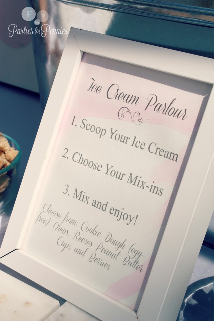 Watercolor Baby Shower Ice Cream Instructions