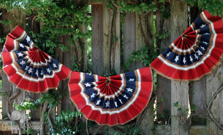 4th of July Bunting Made of Paper Bags | Heidi Rew of PartiesforPennies.com 