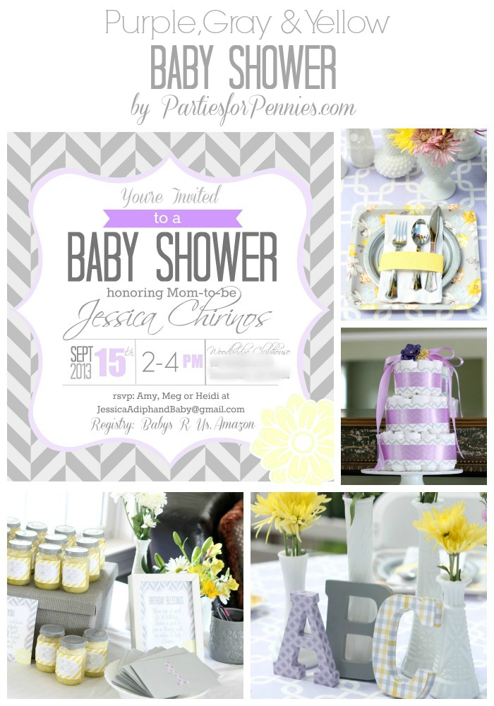 Gray baby best sale shower decorations