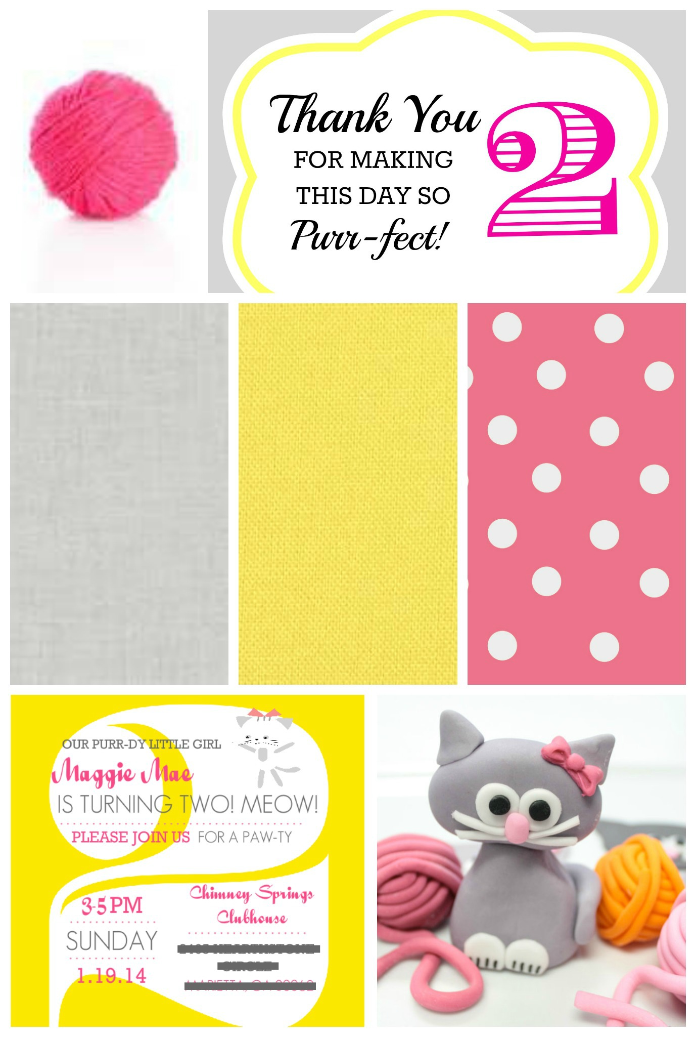 Kitty Cat Birthday Party - Partyspiration Board PartiesforPennies.com