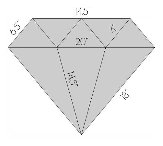 Geometric Diamond Template with Dimensions