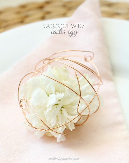 Copper Wire Easter Egg Craft by Heidi Rew of PartiesforPennies.com