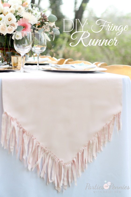 Fringe Table Runner Tutorial by PartiesforPennies.com