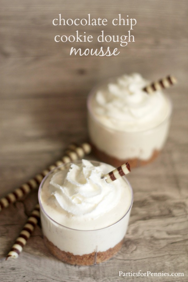 Mini Dessert | Chocolate Chip Cookie Dough Mousse Cup | PartiesforPennies.com