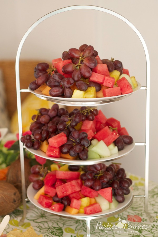Luau Party by PartiesforPennies.com | #luau #fruittray 