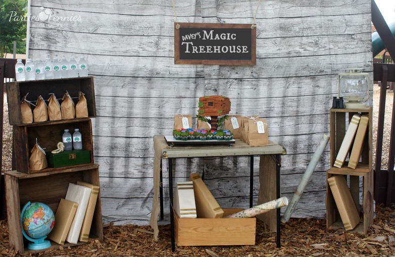 Magic Treehouse Party | PartiesforPennies.com |#kidsparty #magictreehouse #boybirthday