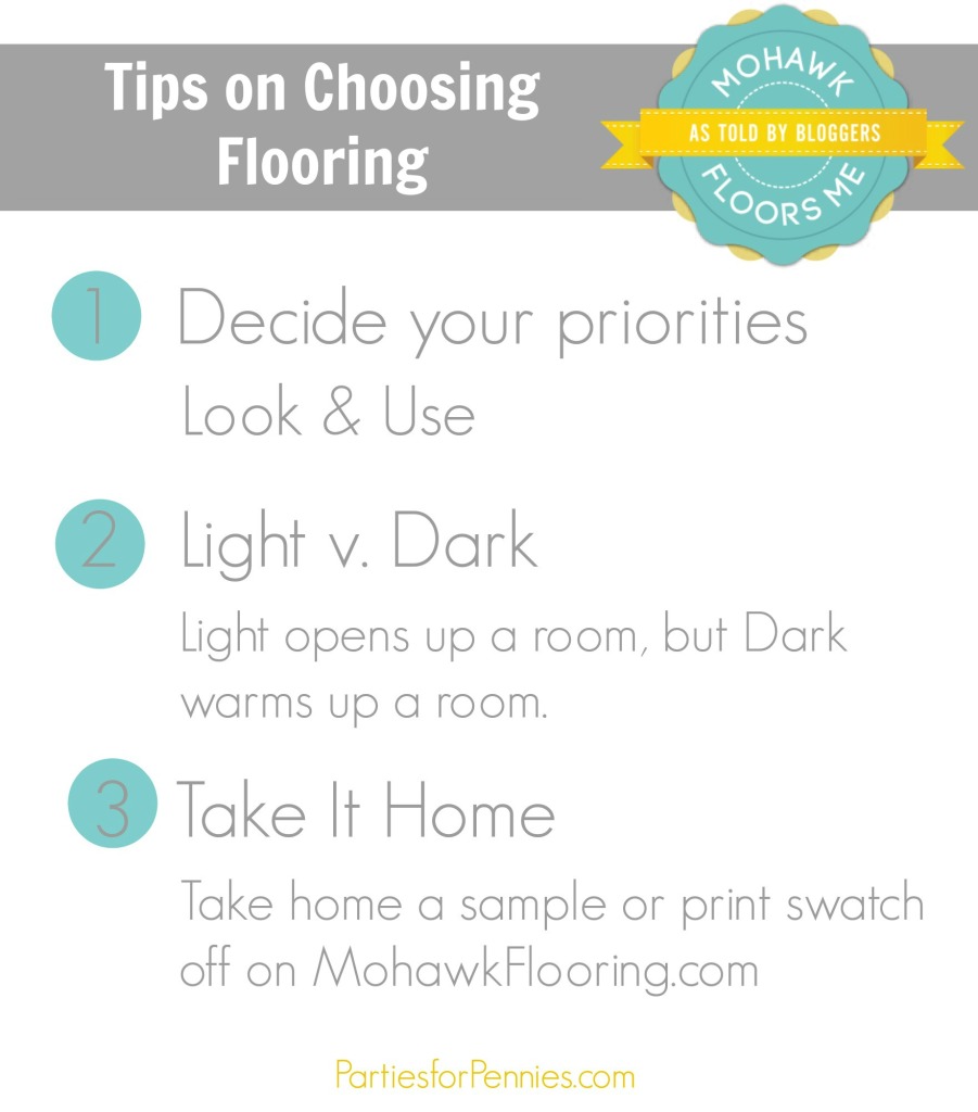 Tips on Choosing Flooring | Mohawk Floors Me | PartiesforPennies.com | #flooring #laminate #luxuryvinyltile #MohawkFlooring #Tips