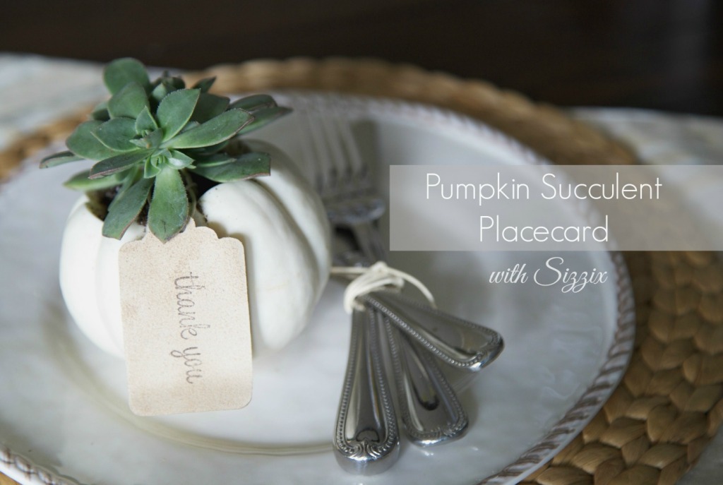 Pumpkin Placecard and Favor | PartiesforPennies.com | #succulentplanter #pumpkin #fall #entertaining #placecard #favor