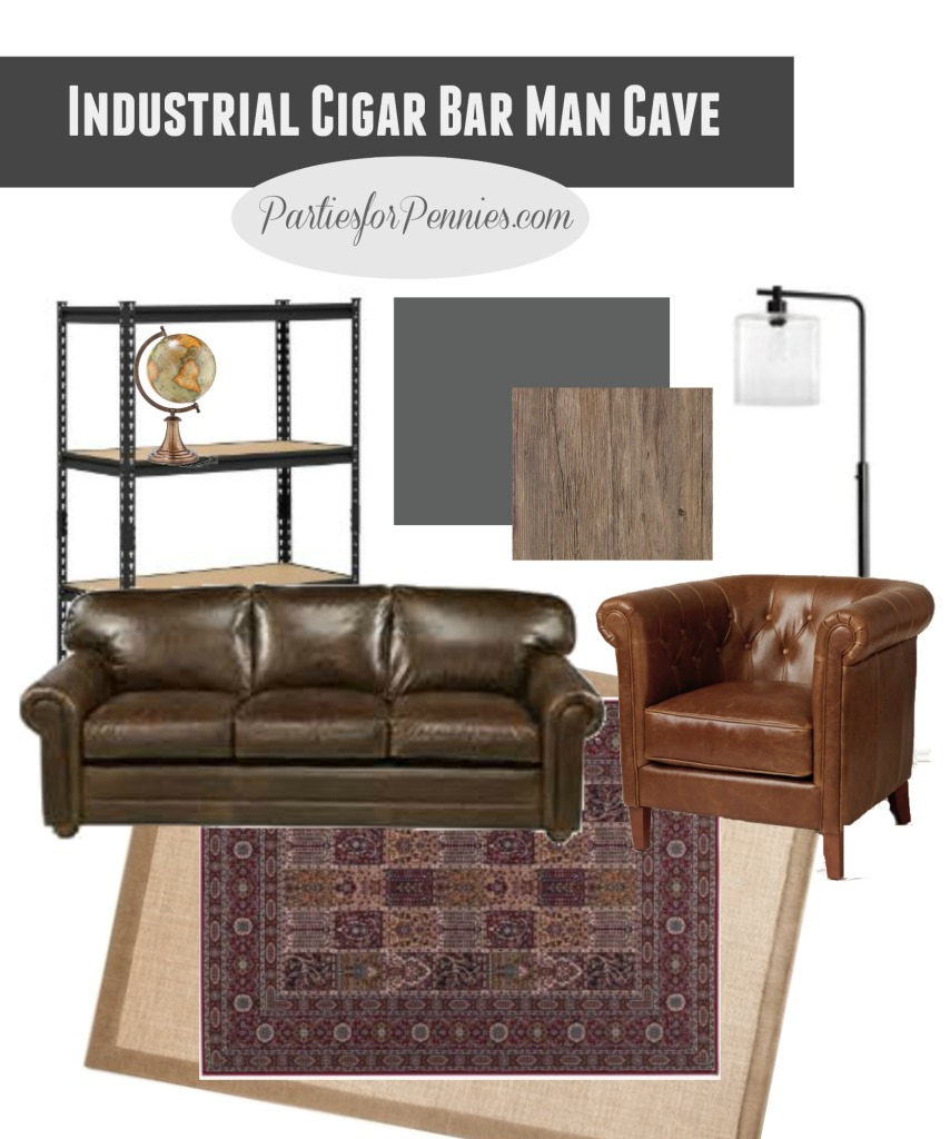 Mohawk Floors Me | Industrial Cigar Bar Man Cave Inspiration | PartiesforPennies.com