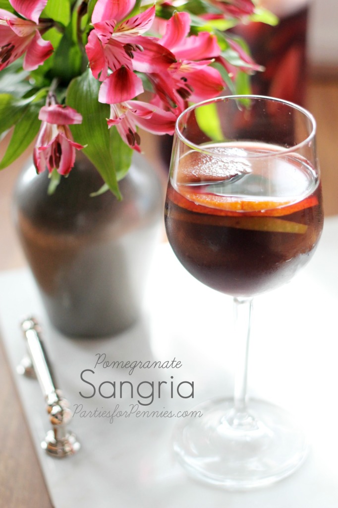 Pomegranate Sangria Recipe | PartiesforPennies.com