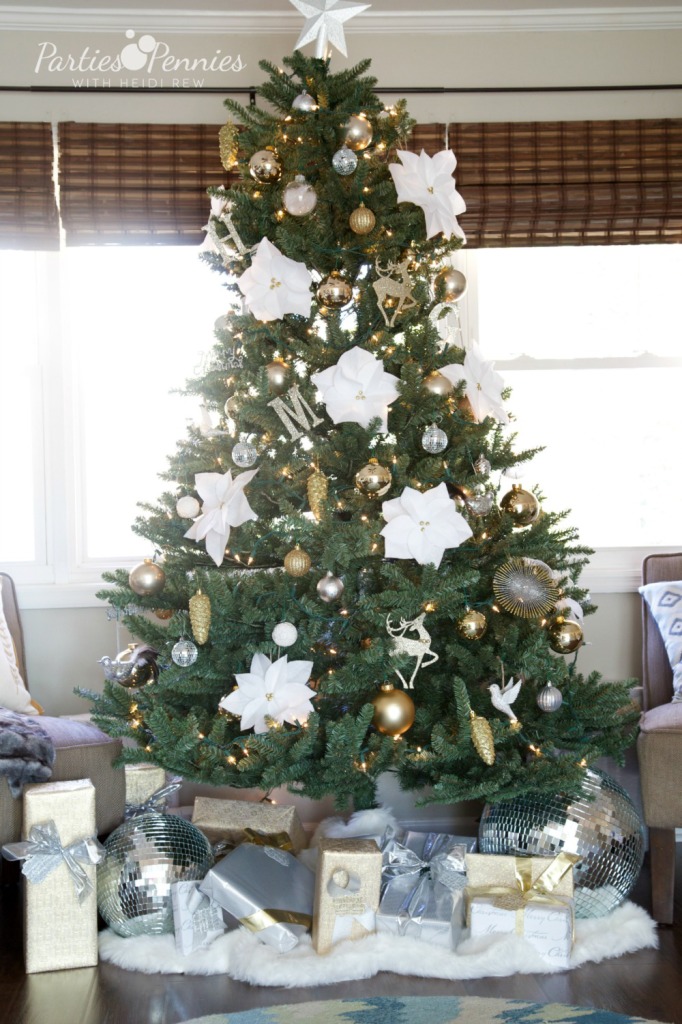 Ways to Save During Christmas | PartiesforPennies.com | #christmas #holiday #tree #decorating #silverandgold