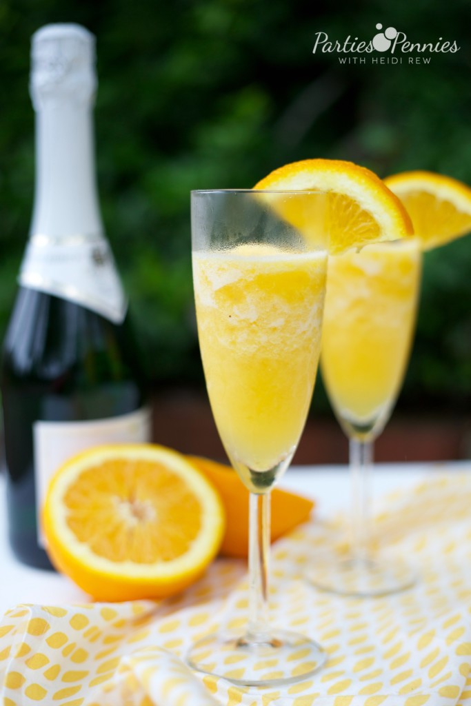 How to Make a Frozen Mimosa | PartiesforPennies.com | #recipe #videotutorial #drink #brunch