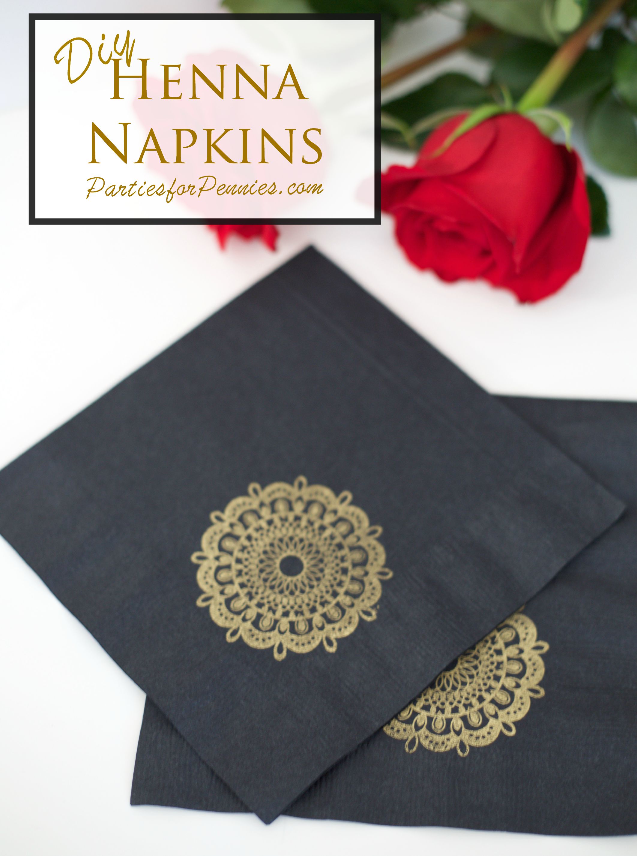 Diy Napkins | Personalized Napkins | Indian Wedding | Henna Napkins | #diy #napkins #partysupplies