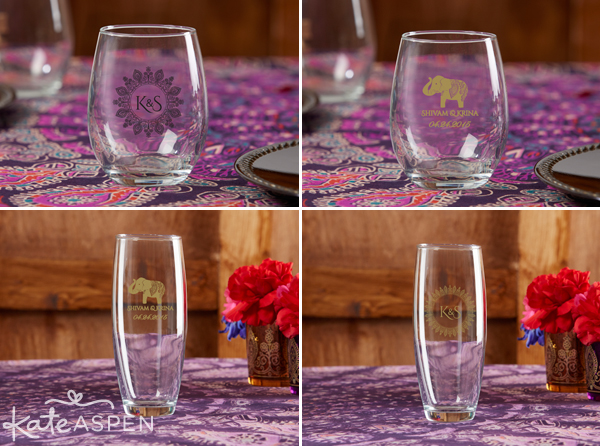Indian Wedding with Kate Aspen |Personalized Glassware
