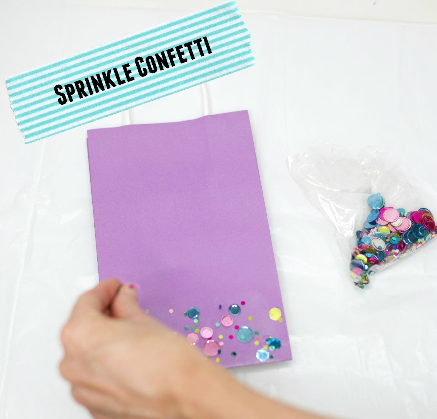 DIY Confetti Dipped Gift Bags | PartiesforPennies.com
