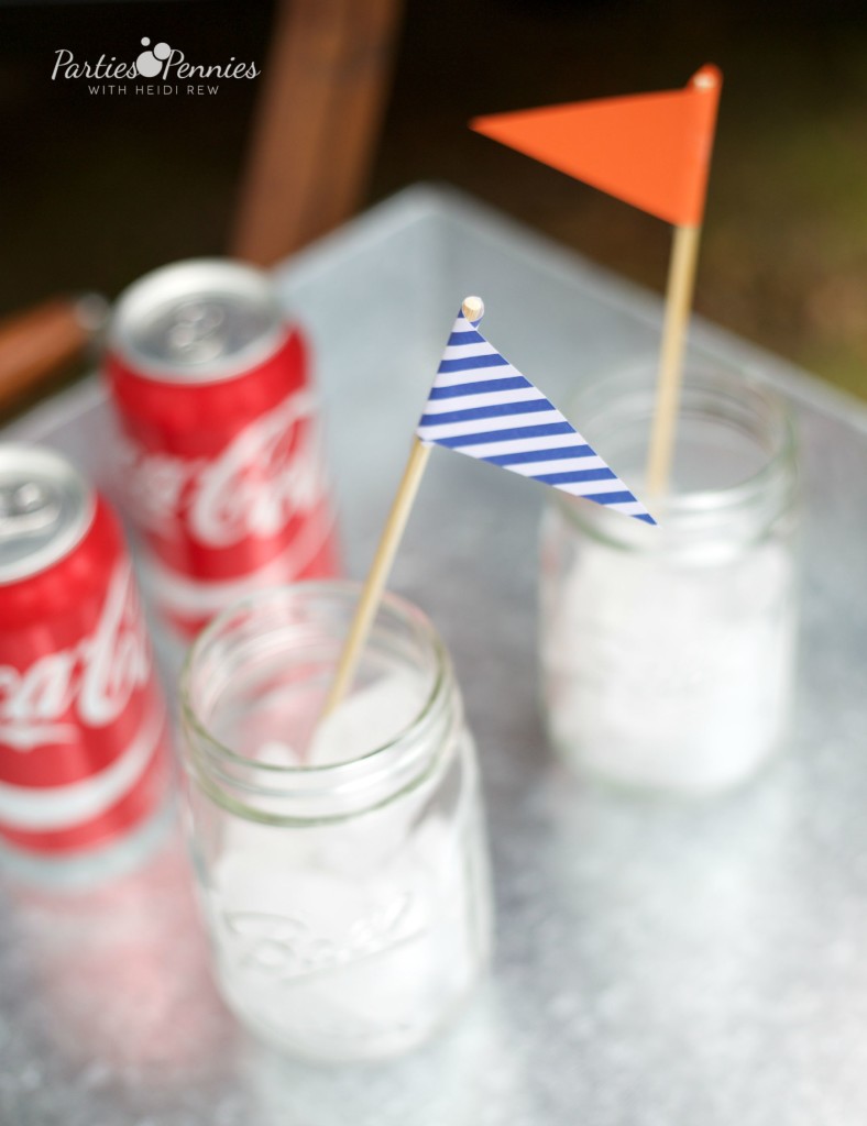 Coca-Cola Fall Football Sam's Club | How to Throw a Tailgate Party | DIY Drink Flags | PartiesforPennies.com | #tailgate #floridagators #universityofflorida #shareyourspirit