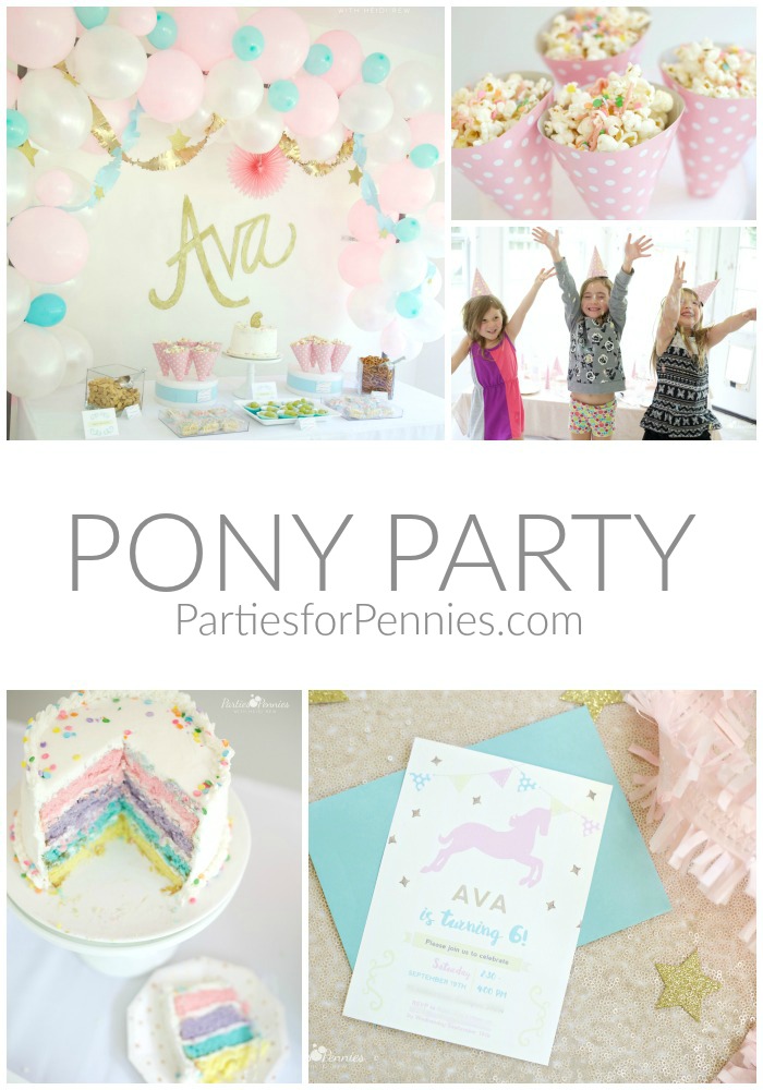 PONY PARTY | PartiesforPennies.com | My Little Pony | Pinkie Pie | Girl Birthday Party 