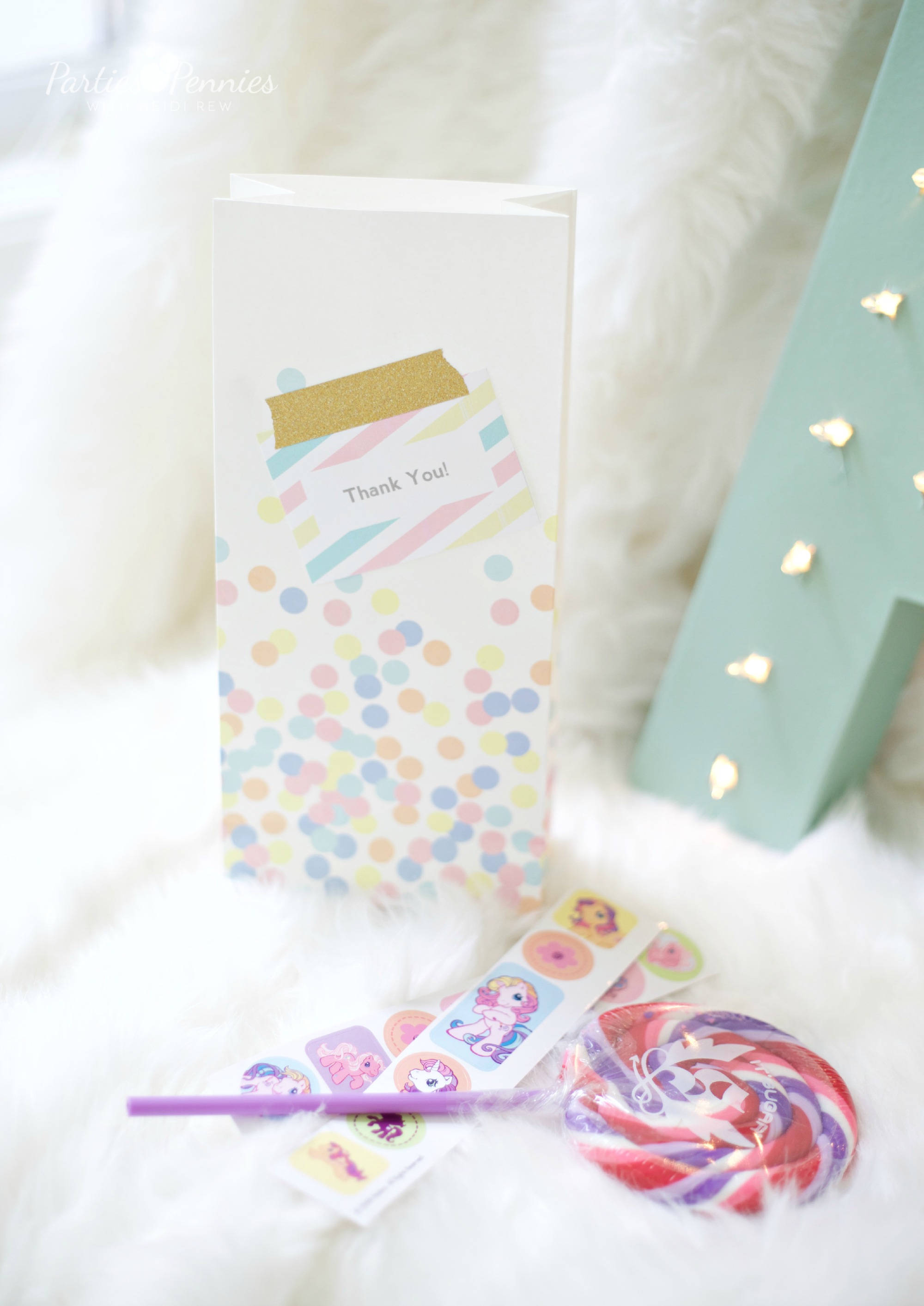 PONY PARTY - Party Favor Bags | PartiesforPennies.com | My Little Pony | Pinkie Pie | Girl Birthday Party 
