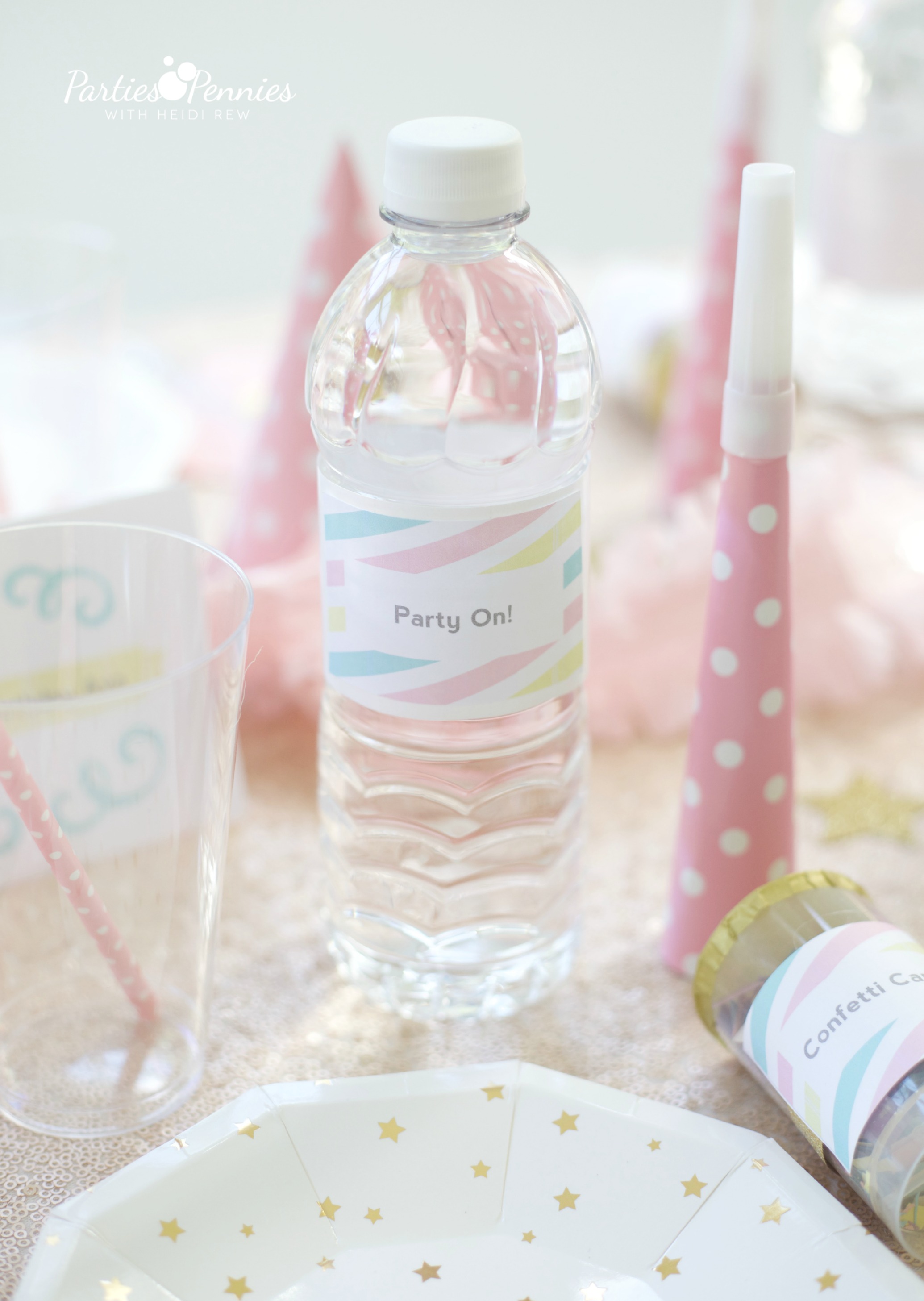 PONY PARTY - Water Bottle | PartiesforPennies.com | My Little Pony | Pinkie Pie | Girl Birthday Party 