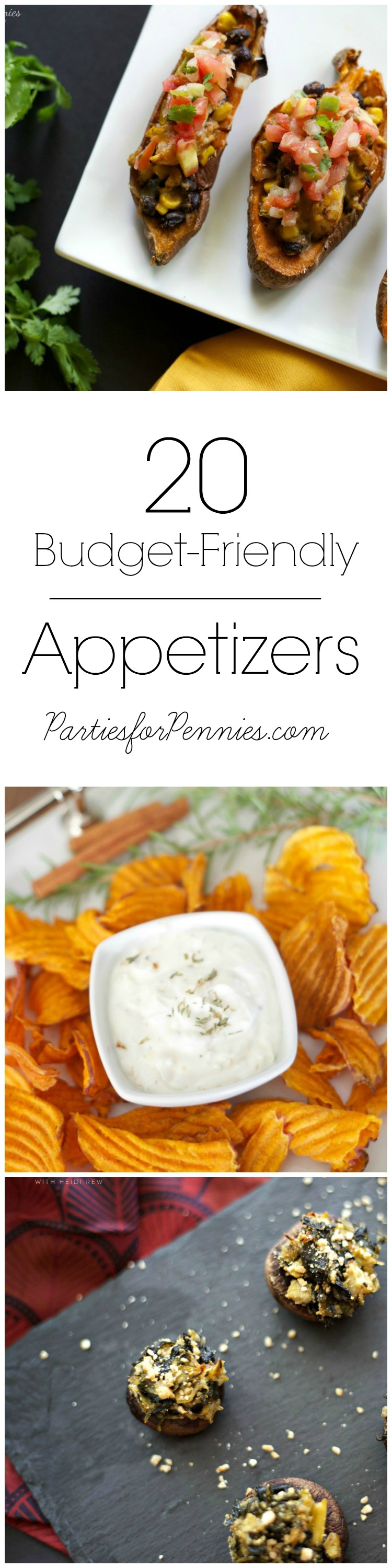 20 Budget-Friendly Appetizers by PartiesforPennies.com