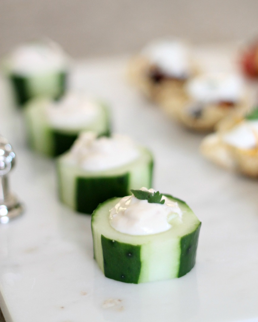 Cucumber Cup Appetizers by PartiesforPennies.com | 20 Budget Friendly Appetizer Recipes