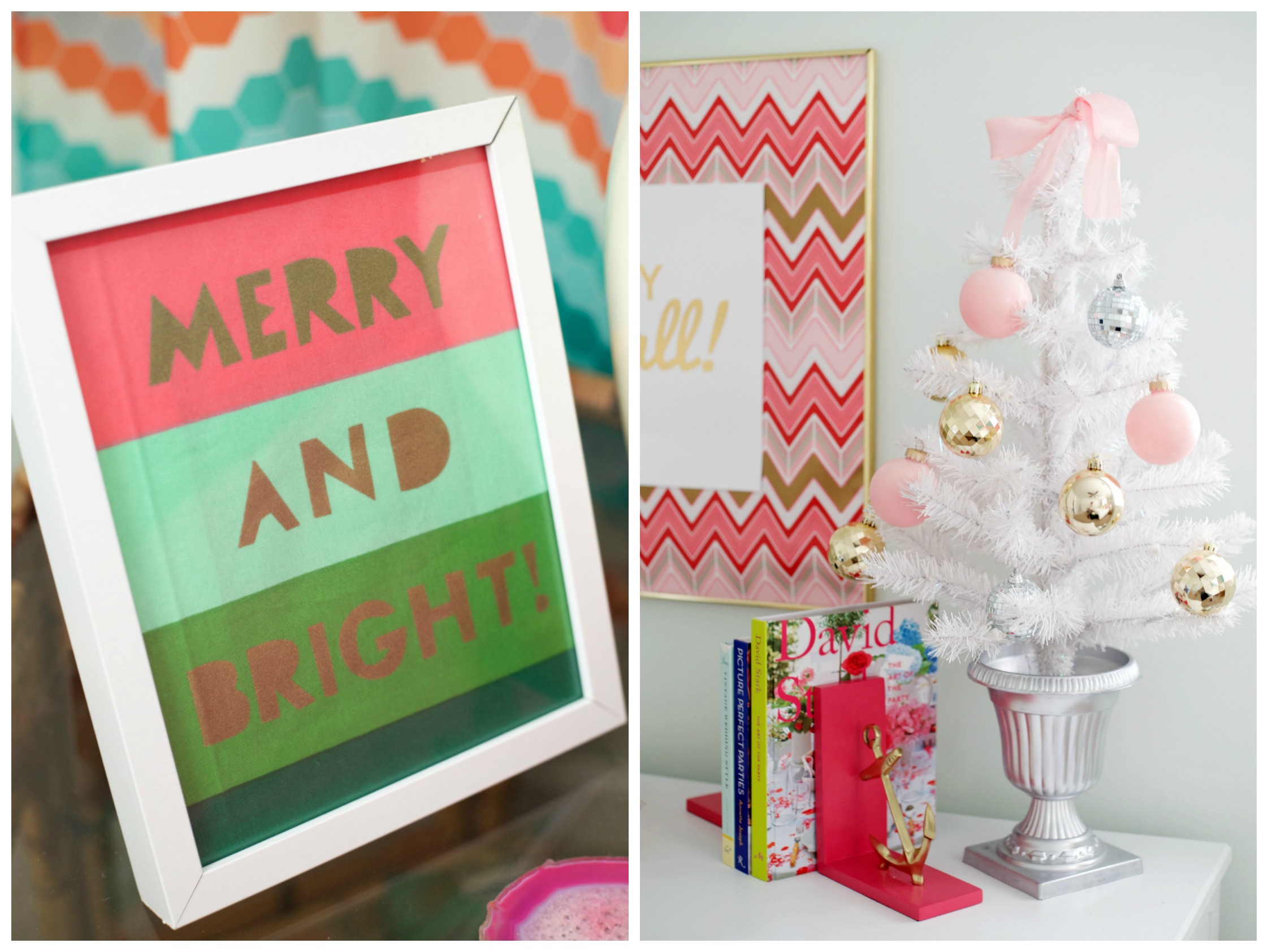  Christmas Towel Art Idea | DIY Christmas Art | Pink & White Christmas Tree 