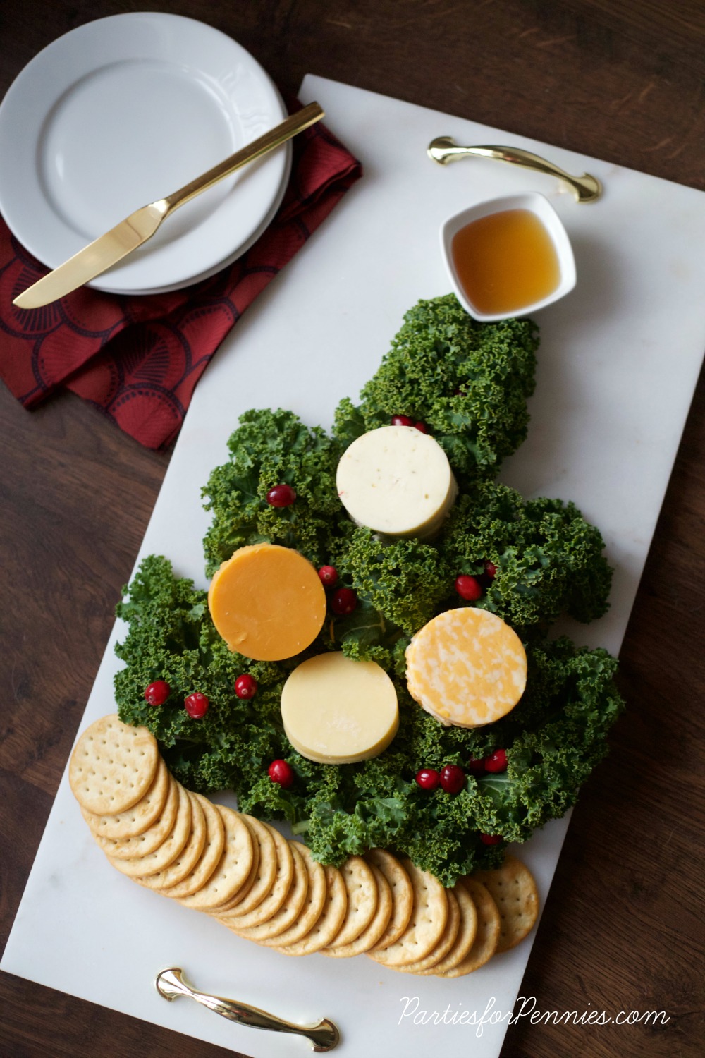 Christmas Tree Cheese Plate by PartiesforPennies.com | Appetizer, Christmas Tree, Entertaining