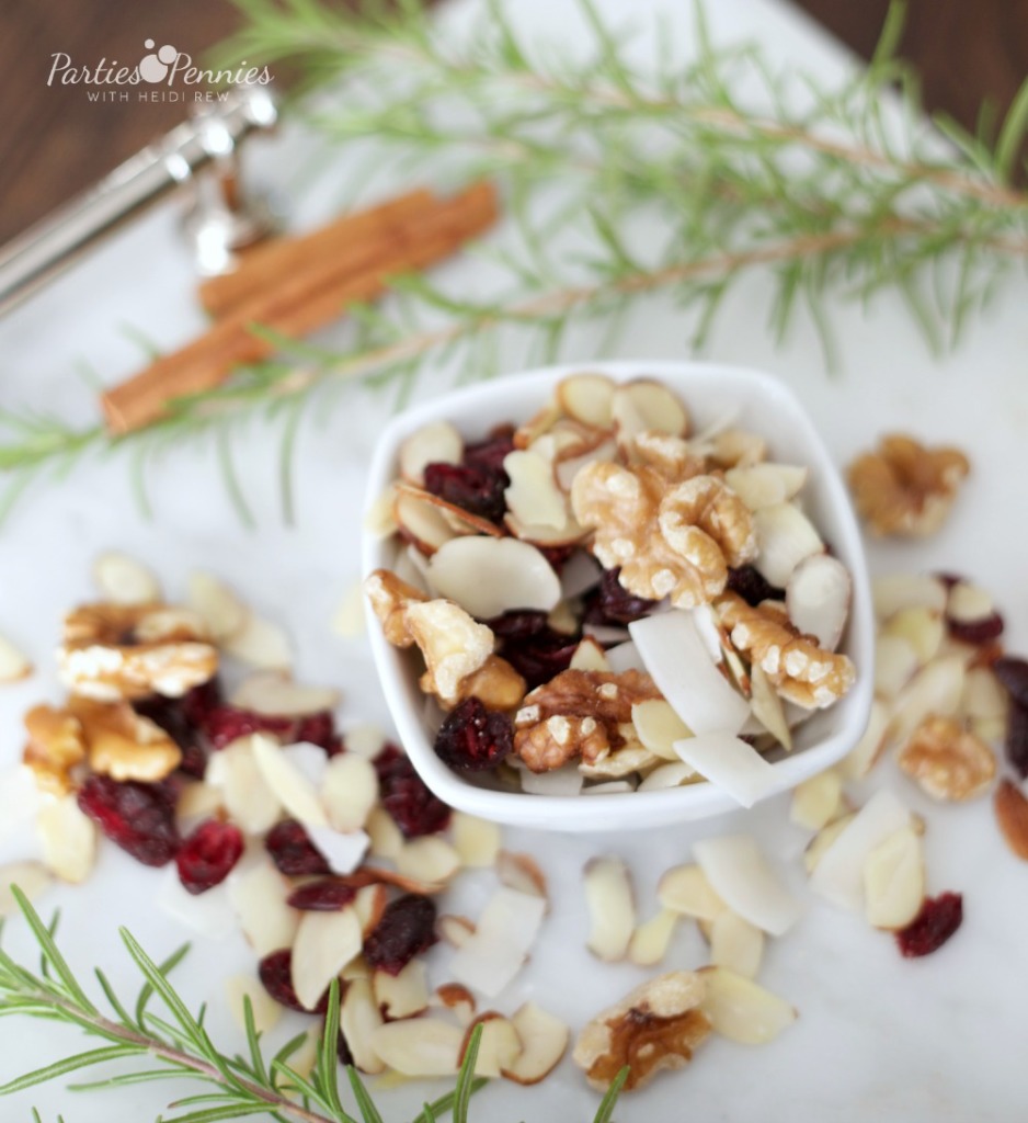 Homemade Trail Mix Appetizer by PartiesforPennies.com | 20 Budget-Friendly Appetizer Recipes