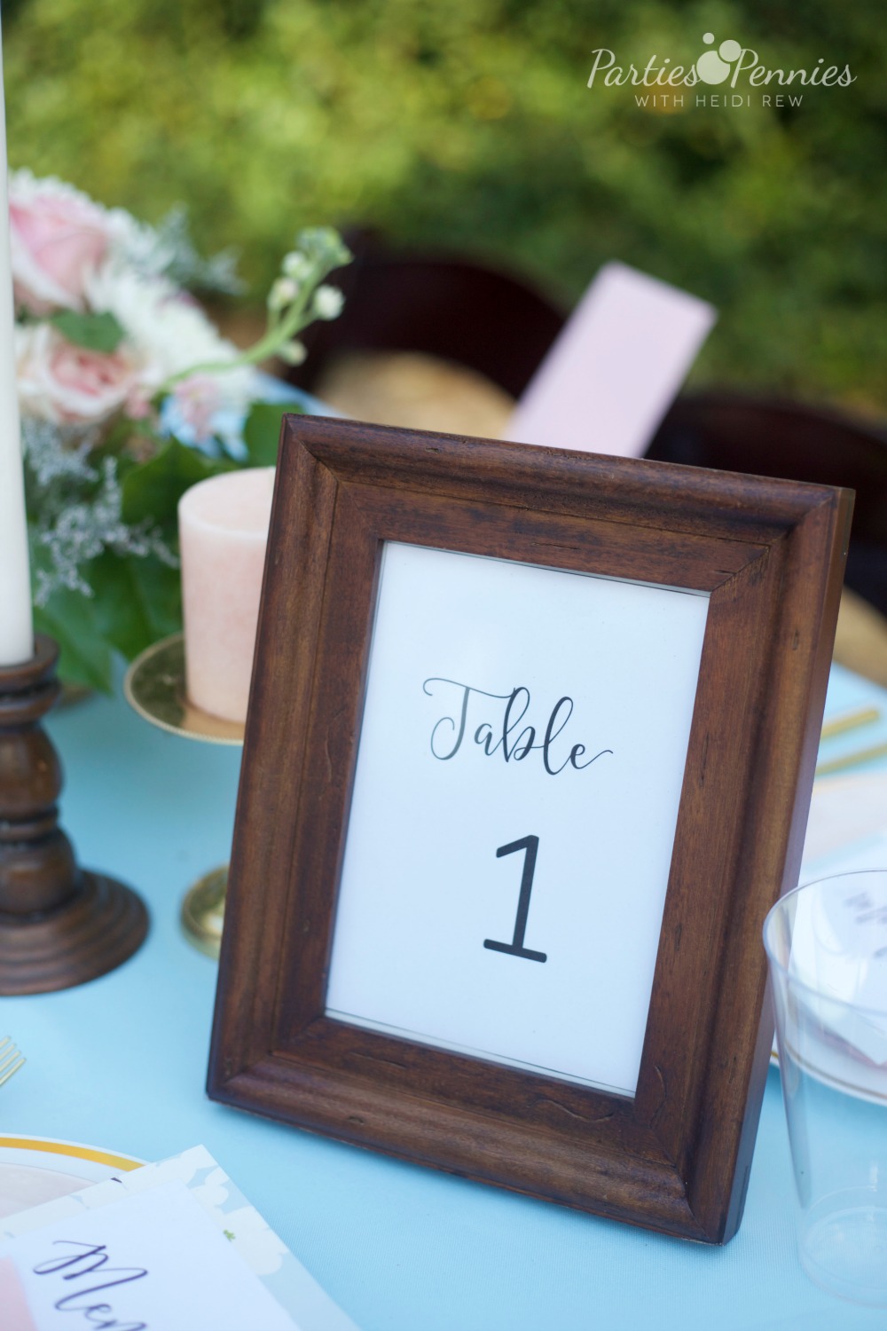 How to Plan a Wedding for under $5,000 | PartiesforPennies.com | Table Numbers, Table Number Printables, Frame