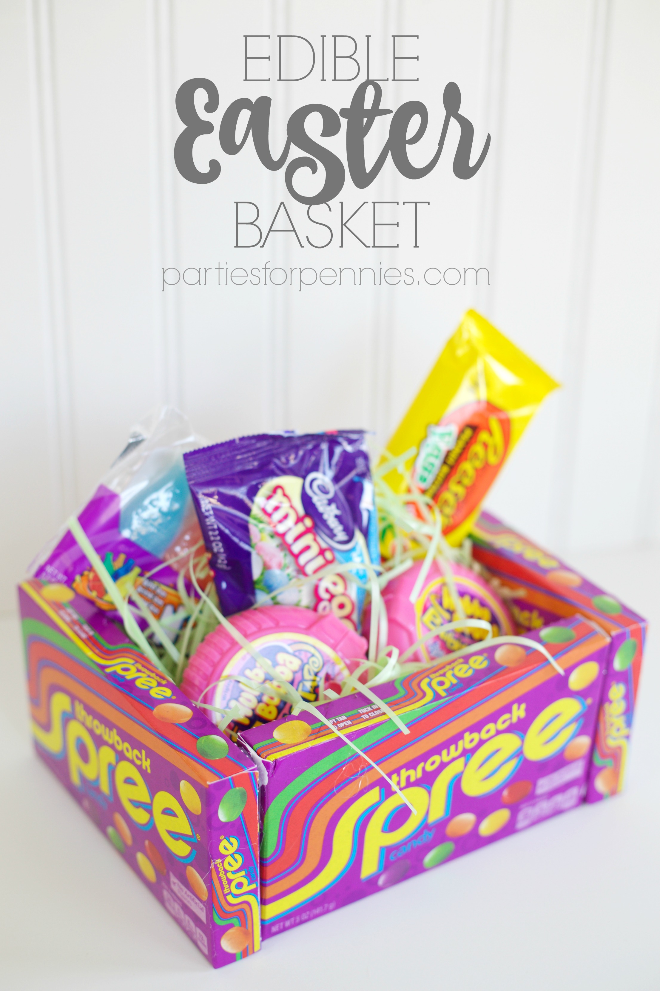 DIY Edible Easter Basket by PartiesforPennies.com | Make a fun & totally edible Easter basket! 