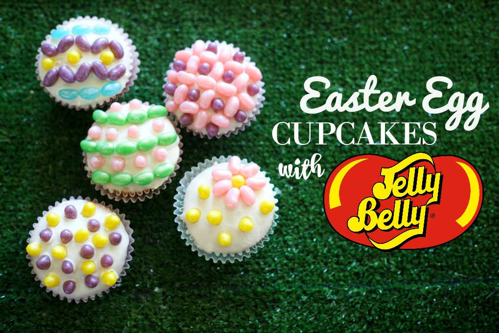 Easter Egg Cupcakes with Jelly Belly Jelly Beans by PartiesforPennies.com | Easy Easter Dessert