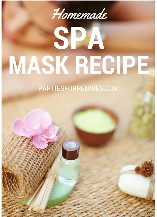 Homemade Spa Mask Recipe by PartiesforPennies.com| Make at home spa mask with banana, avocado, and yogurt! See how to throw an entire Spa Party! 