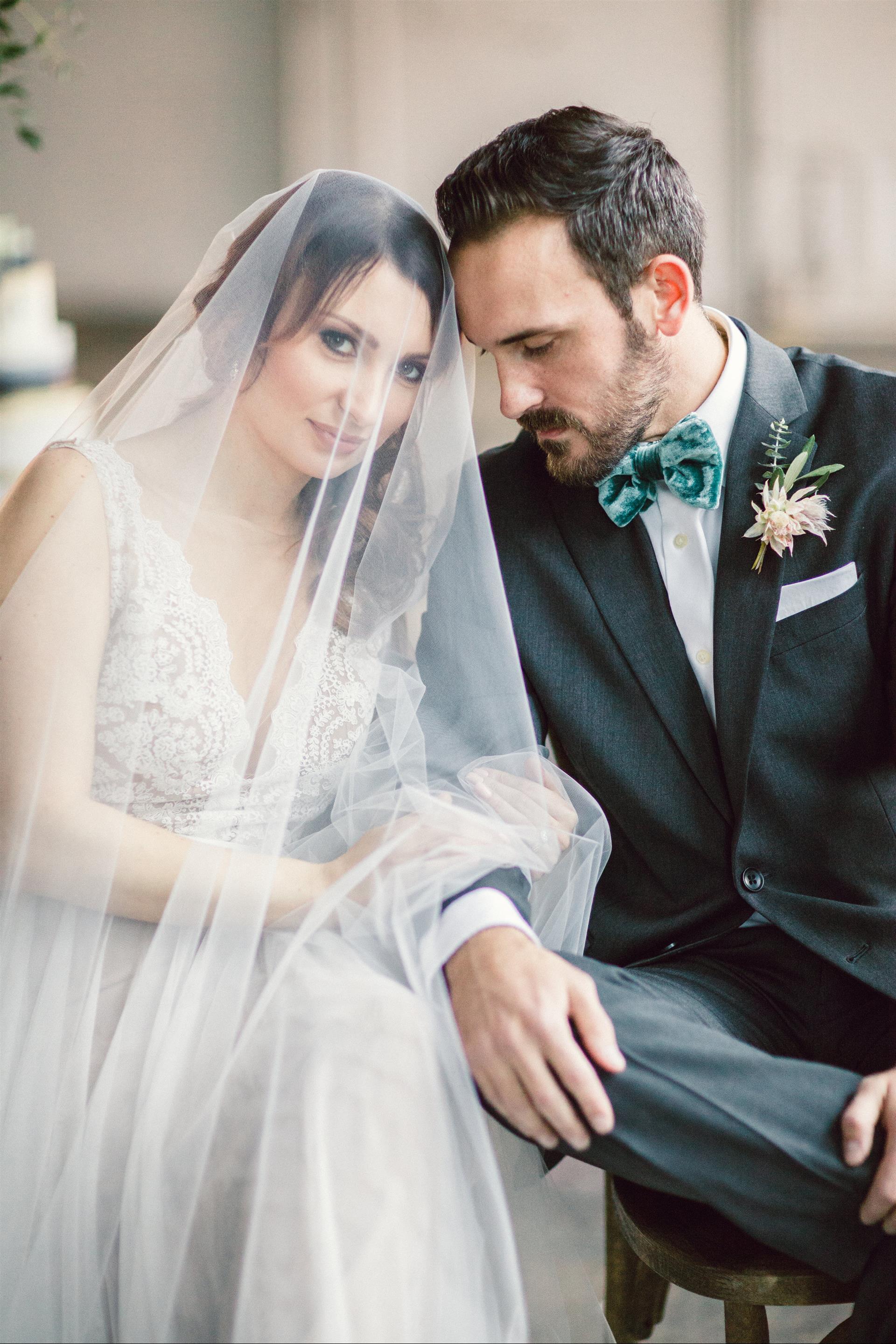 Feminine Wedding Inspiration by A Charming Fete | PartiesforPennies.com | Bride and Groom