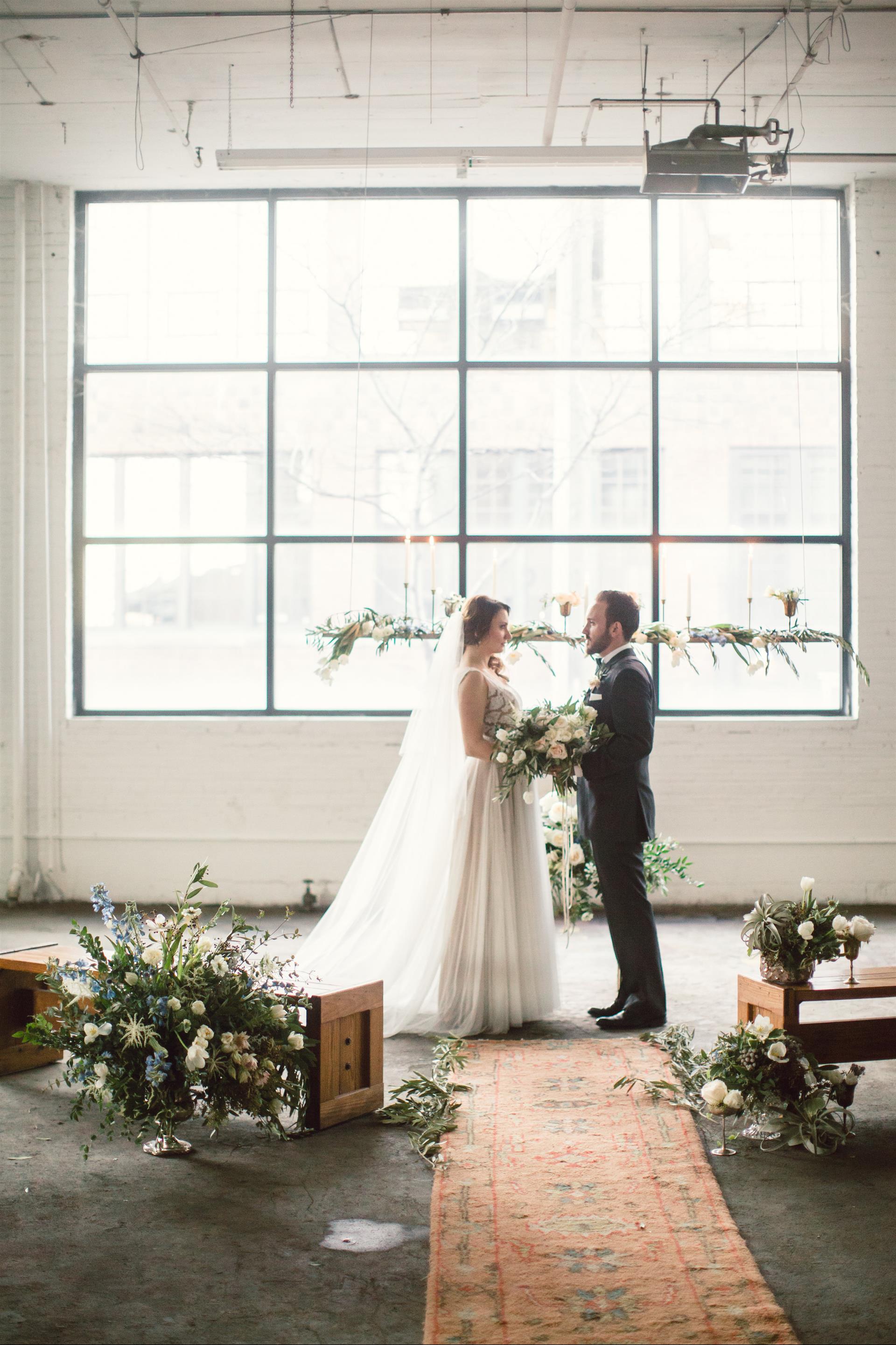 Feminine Wedding Inspiration by A Charming Fete | PartiesforPennies.com | Bride and Groom
