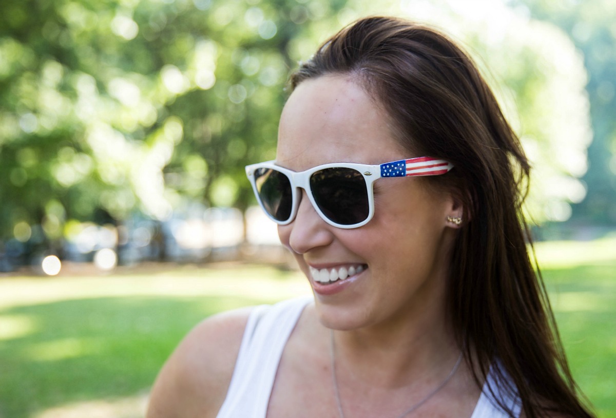 DIY Patriotic Sunglasses by PartiesforPennies.com | 4th of July, Memorial Day, Fourth of July, DIY Sunnies, Paint Pen, Craft, Summer Activity, Party Favor