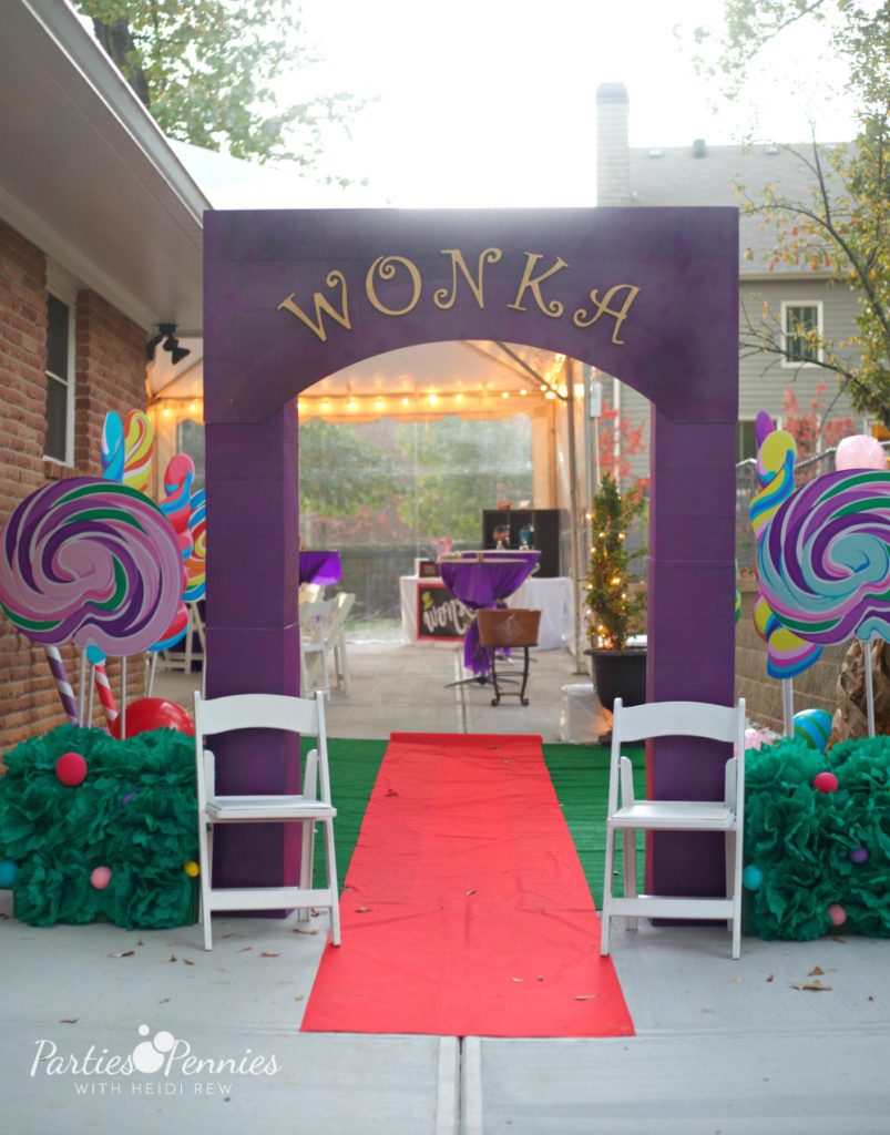 Willy Wonka Halloween Party by PartiesforPennies.com | Wonka Gate, Candy, Candy Lane, Themed Party, Candy Theme