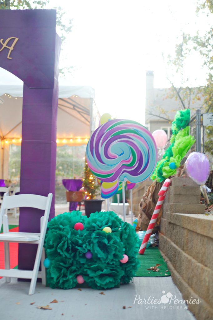 Willy Wonka Halloween Party by PartiesforPennies.com | Wonka Gate, Candy, Candy Lane, Themed Party, Candy Theme