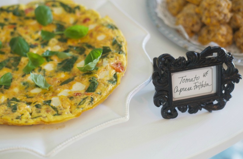 Breakfast at Tiffany's Baby Shower - Tomator Caprese Frittata