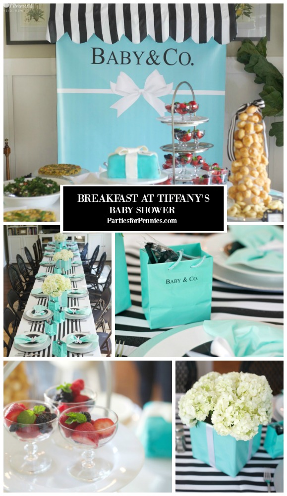 Breakfast at Tiffany's Baby Shower by PartiesforPennies.com