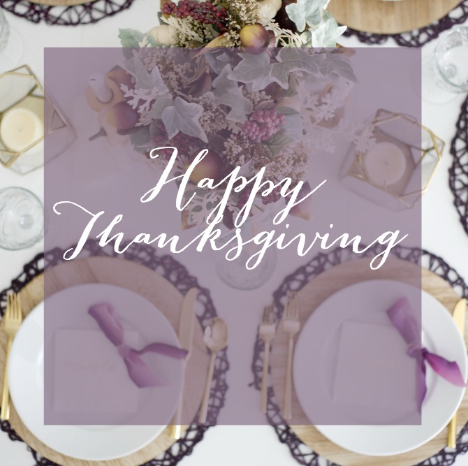 Gold and Plum Thanksgiving Table by PartiesforPennies.com | Thanksgiving Meme