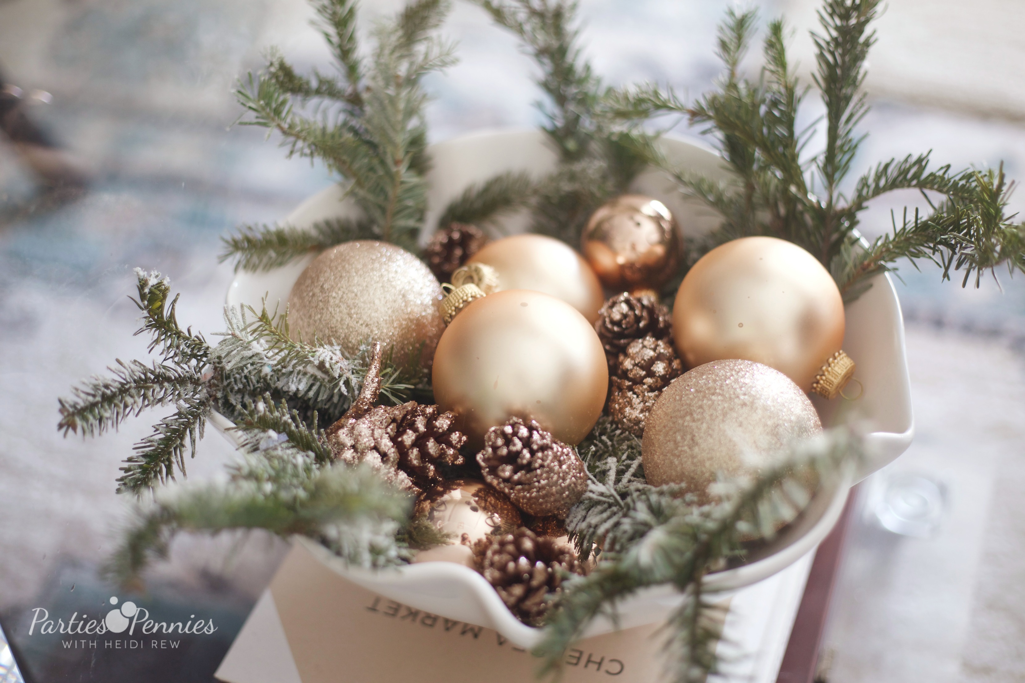 Rose Gold Christmas Decorations | Rose Gold Ornaments | Parties for Pennies